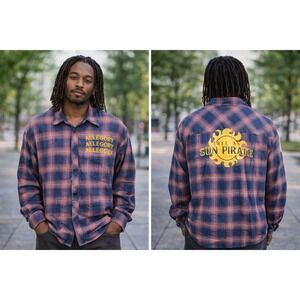 ALLEGORY Label 005 Limited‎ Plaid Flannel Shirt Blue Red Size M